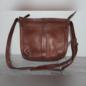 Duluth Trading Company Brown Leather Crossbody/Shoulder Purse Pebble Distressed